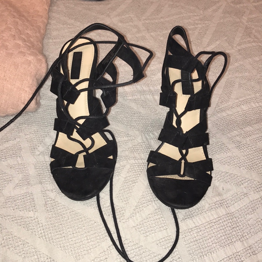 Forever 21 lace up wedges
